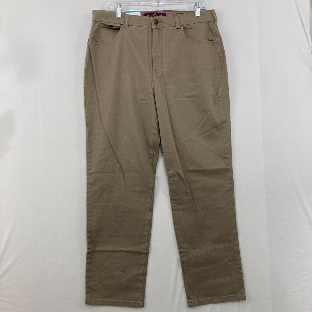 New Gloria Vanderbilt‎ size 16 Tan Khaki High Rise Straight Leg Classic Pants